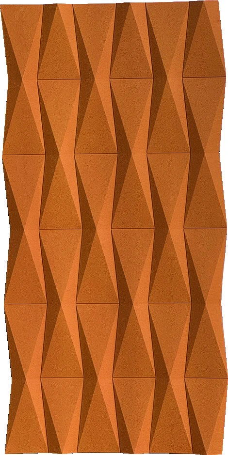 AB PU 01 · Faceted geometric PU Wall Panel · Warm Clay
