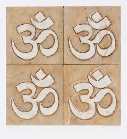 Four Om Symbols Stone Panel Set — OS-SM-143