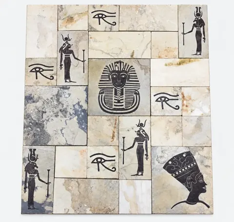 Egyptian Motifs on Light Stone Panel — OS-SM-166