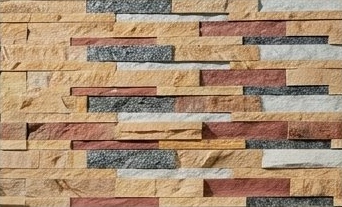Sand Rust and Grey Strip Natural Stone Wall Cladding — OS-NWC-119