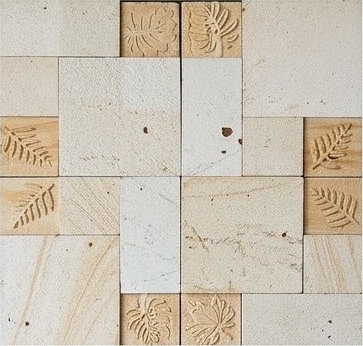 Ivory Botanical Accent Mosaic Natural Stone Wall Cladding — OS-NWC-134 Natural Stone Wall Cladding