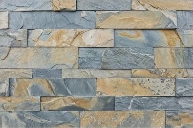 Blue Grey and Gold Veined Ledge Natural Stone Wall Cladding — OS-NWC-138, view 2