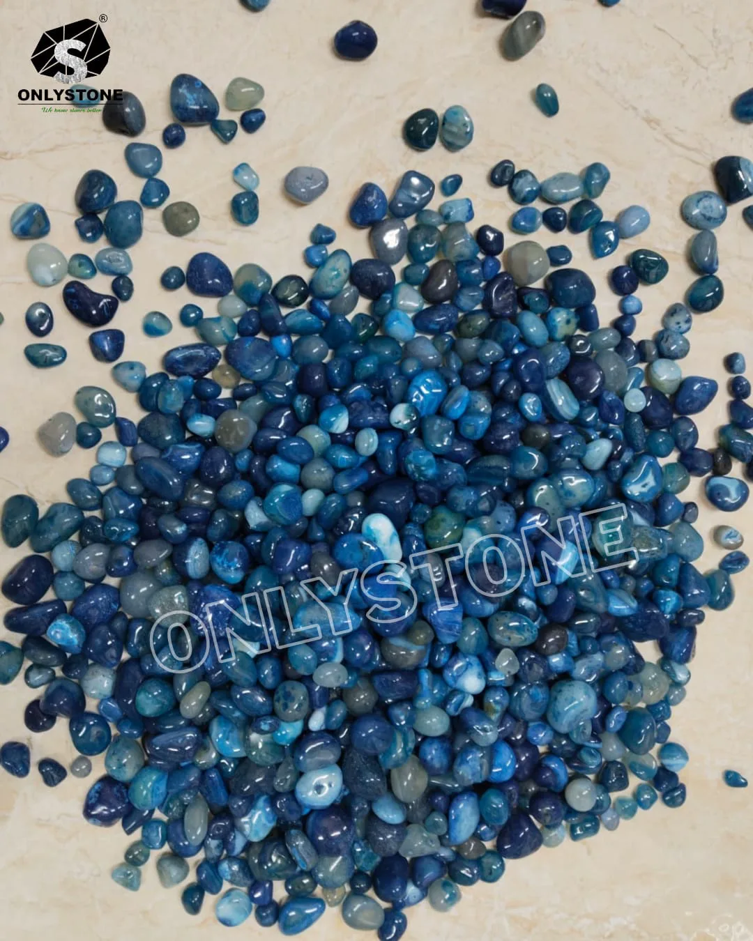 Blue Onyx Pebbles — OS-PB-020 Onyx Pebbles
