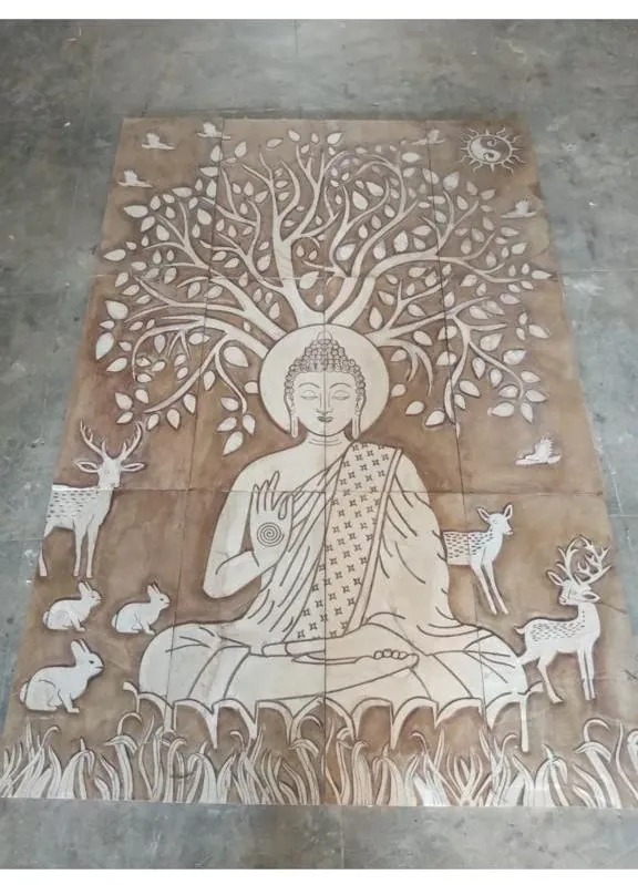 Buddha beneath Tree with Deer Stone Mural — OS-SM-180, view 2