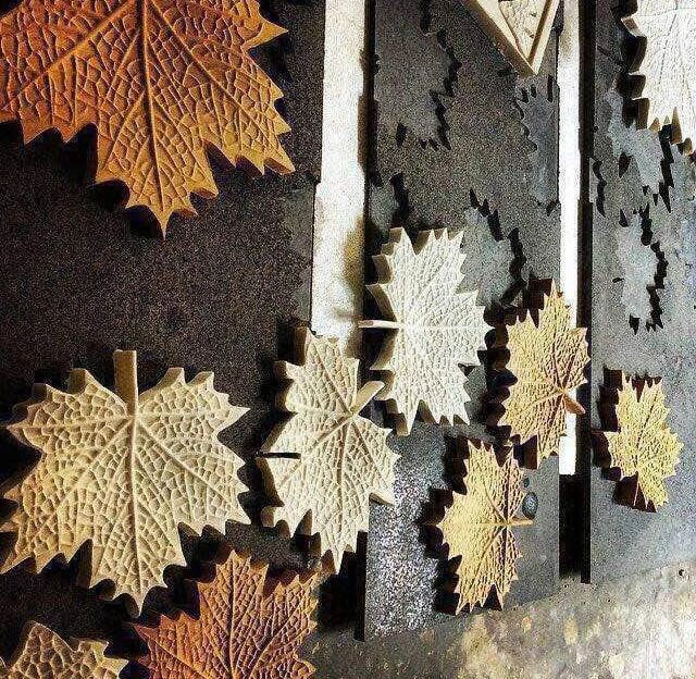 Contrasting Leaf Motif Stone Wall Panel — OS-SM-026, view 2