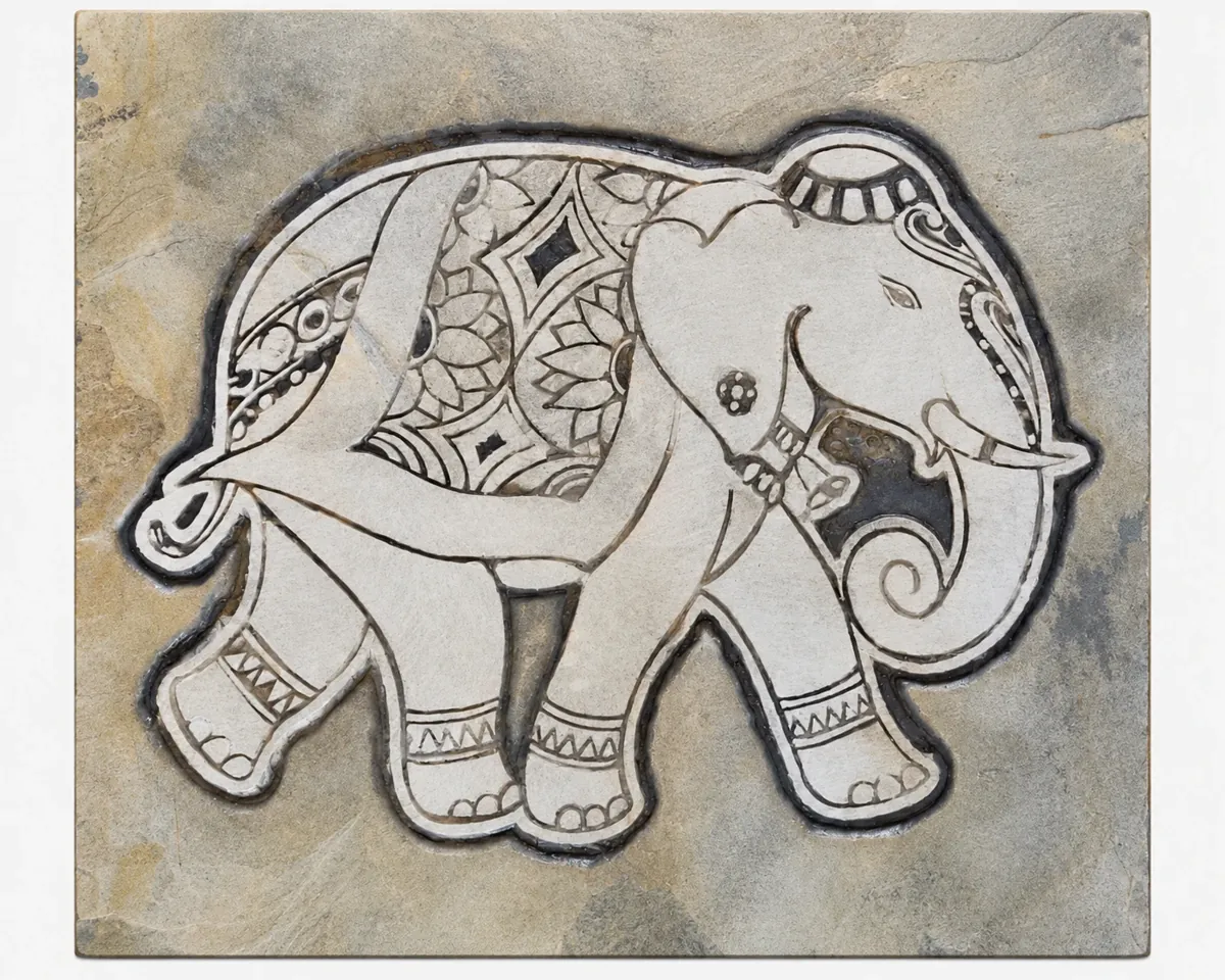 Decorative Elephant Stone Accent Panel — OS-SM-187, view 2