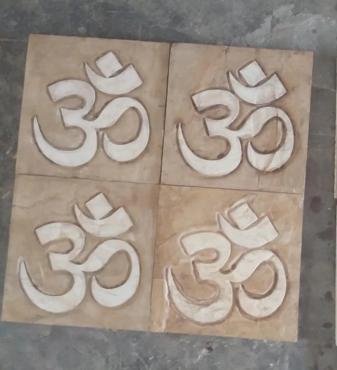 Four Om Symbols Stone Panel Set — OS-SM-143, view 2