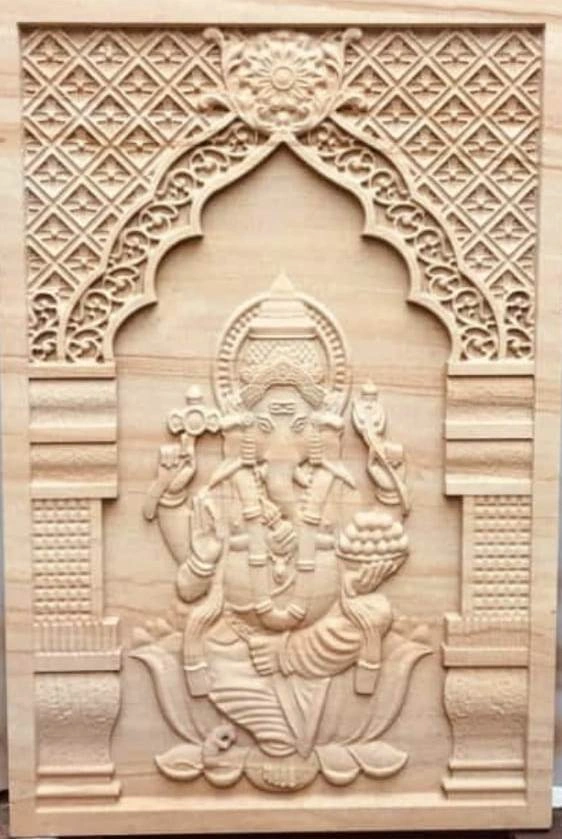 Ganesha in Temple Arch Stone Mural — OS-SM-105 Carved Murals