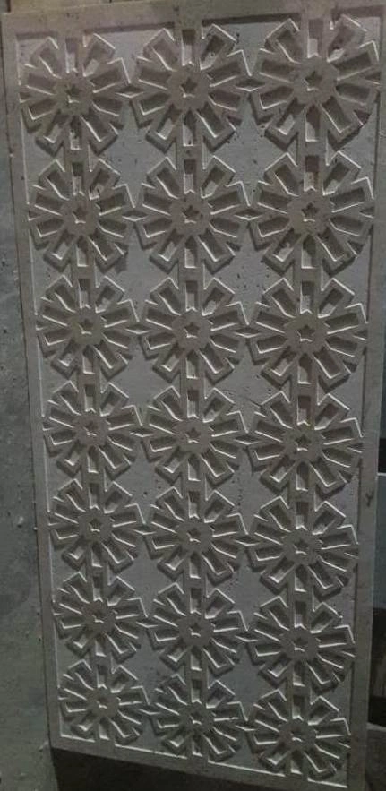 Geometric Floral Lattice Stone Panel — OS-SM-005 Relief Panels