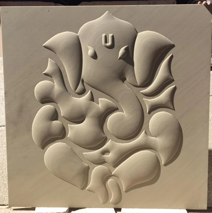 Minimal Seated Ganesha Stone Panel — OS-SM-057, view 2