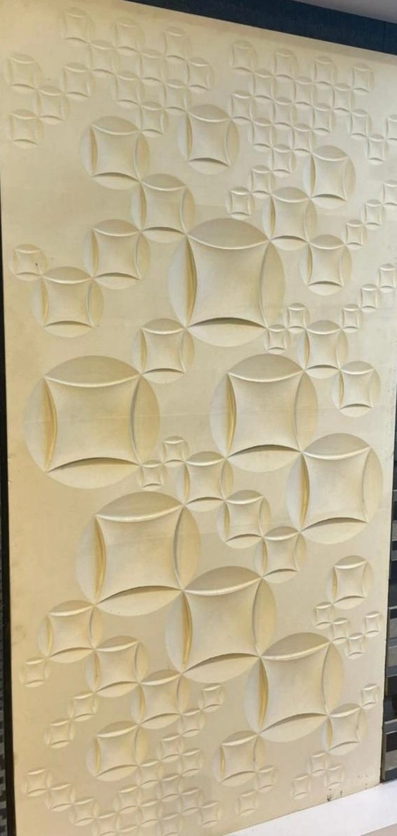 Sculpted Grid Geometric Stone Relief — OS-SM-013 Relief Panels